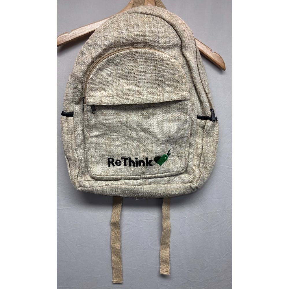 HEMP Backpack Eco-Friendly ReThink‎ Himalayan Beige Rucksack Casual NWOT Hippie